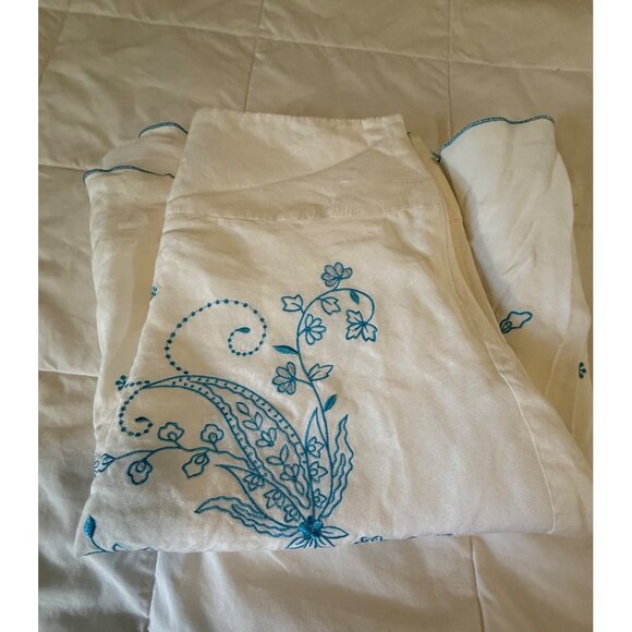 Nine & Company linen Floral Embroidered A-Line Flared Flowy Sz 8  fairy coquette - Picture 8 of 10